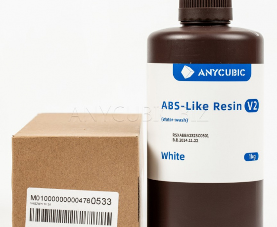 Фото 2 - Фотополімерна смола Біла Aбс-подібна V2, що змивається водою