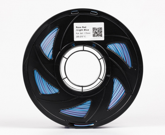 Фото 3 - Рожево-червоний світло-блакитний Пла Пластик Шовковий | PLA SILK Rose Red Light Blue 1кг | 1.75мм | 330м