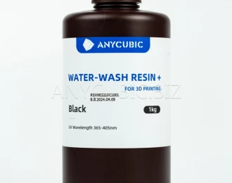 Чорна Фотополімерна Смола що змивається водою | Anycubic Water-Wash Resin+ Black 1кг